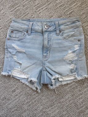 American Eagle Outfitters Light Wash Distressed Denim Shorts